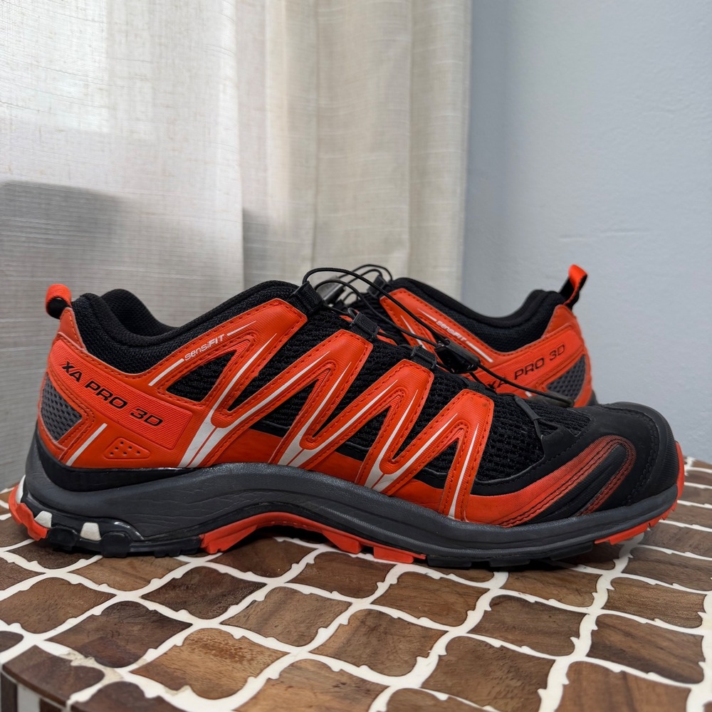 Salomon XA PRO 3D Trail Running Shoes Black Orange Men's Size 11 - Picture 3 of 12
